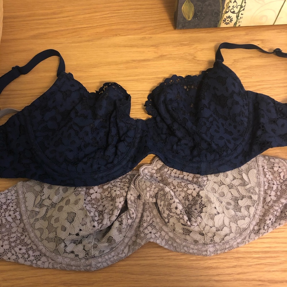 2 Unlined demi wired bras Victoria’s Secret 34 DDD